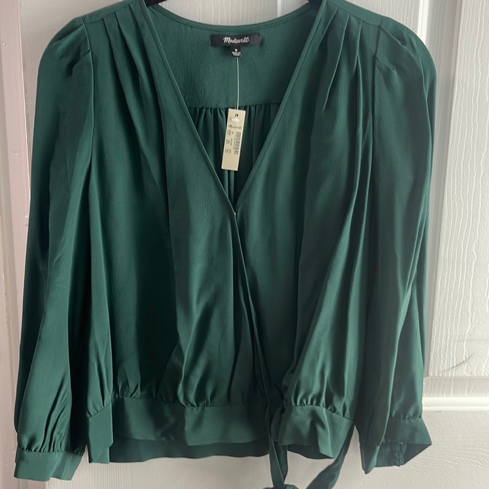 Madewell green blouse size medium. Brand new with tags.
